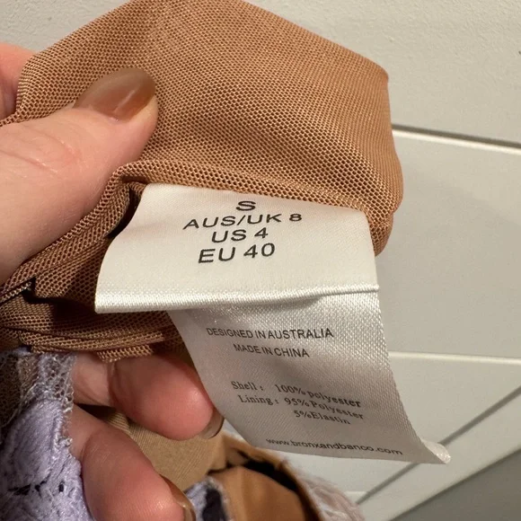 Bronx & Banco Purple Plunge Megan Floral Embroidered Lace Gown - Picture 10 of 10